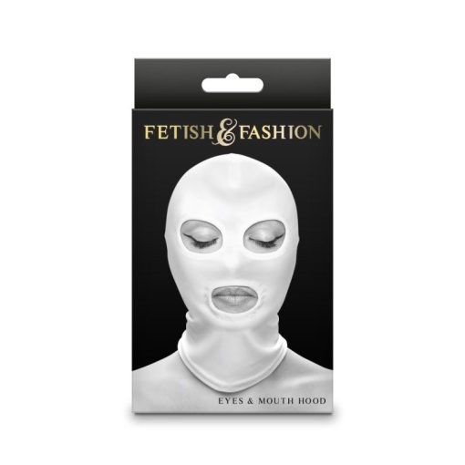 Masca cagula Fetish &amp; Fashion - Eyes &amp; Mouth Hood - White - Img 2