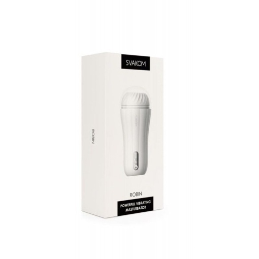 Masturbator cu 5 modele diferite de vibrații Svakom Robin White 19cm - Img 3