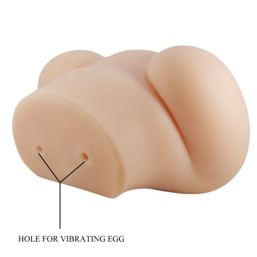 Masturbator Dublu cu vibratii Crazy Bull Luna Flesh 19.5 cm