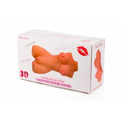 Masturbator in marime naturala Double Hole 3D Masturbator 37cm - Img 3