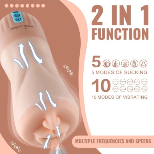 Masturbator pentru barbati cu 5 niveluri de aspiratie si 10 niveluri de vibratie Sucktroker II - Img 2