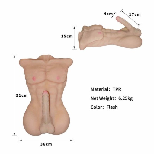 Masturbator Torso barbat Strong Man - Marime Mare 51cm - Img 2