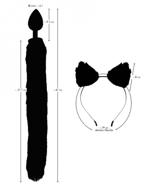 Plug anal cu coada de pisică Pet Play Plug &amp; Ears - Img 2