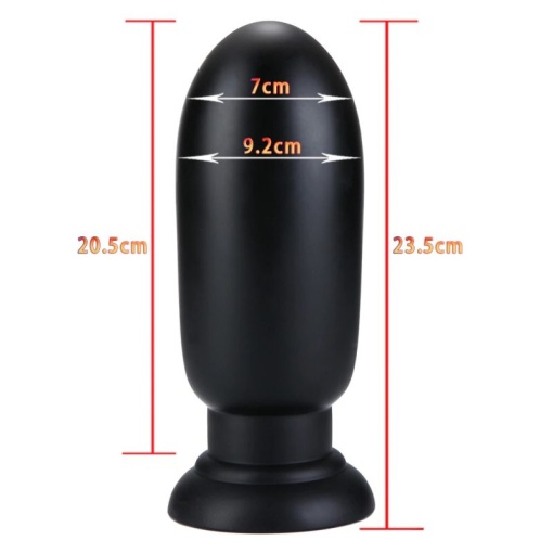 Plug anal de dimensiuni gigantice X-MEN Huge Butt Plug Black (23.5cm x 9.2cm) - Img 4