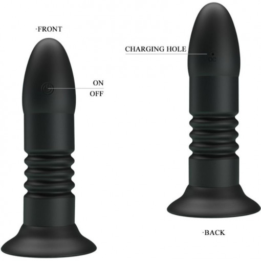 Plug anal din silicon cu 4 functii de vibratie si 4 functii de miscari sus si jos Vibrator Anal Pretty Love Magic Jingers (13.8cm) - Img 7