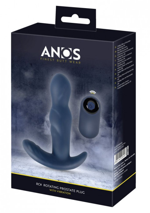 Plug anal vibrant cu varf rotativ P-spot Anos RC Rotating Prostate Plug with Vibration (13,3 cm)