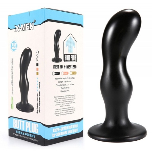 Plug anal X-Men 8.66" Extra Girthy Butt Plug Black II (23cmx 5cm) - Img 2