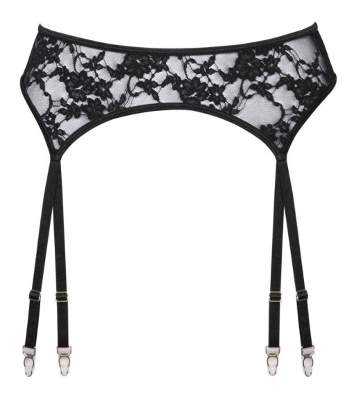 Portjartiera din dantela florala neagra Suspender Belt L/XL - Img 2