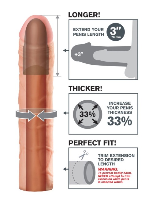 Prelungitor manson penis X-TENSIONS PERFECT EXTENSIONS 22,8cm - Img 3