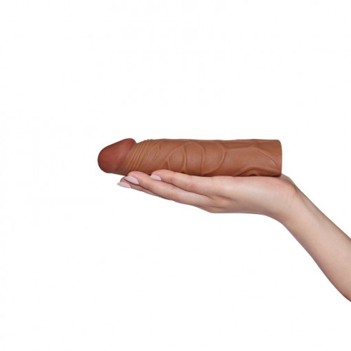 Prelungitor penis Pleasure X-Tender Penis Sleeve 2- Mulatru 17cm - Img 2