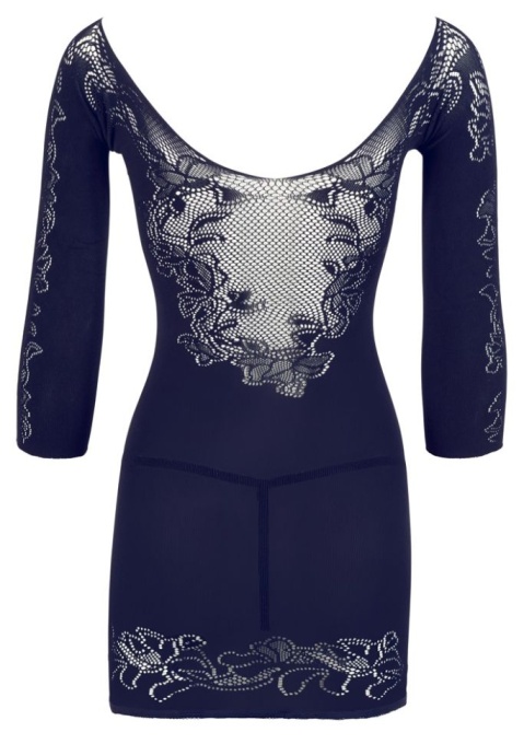 Rochia mini neagra din material plasa fara cusaturi maneci 1/2 Sleeves Orion - S/L - Img 4