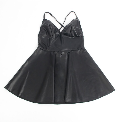 Rochie Sexy SUBBLIME – DRESS WITH BLACK LEATHER STRAPS S/M - Img 9