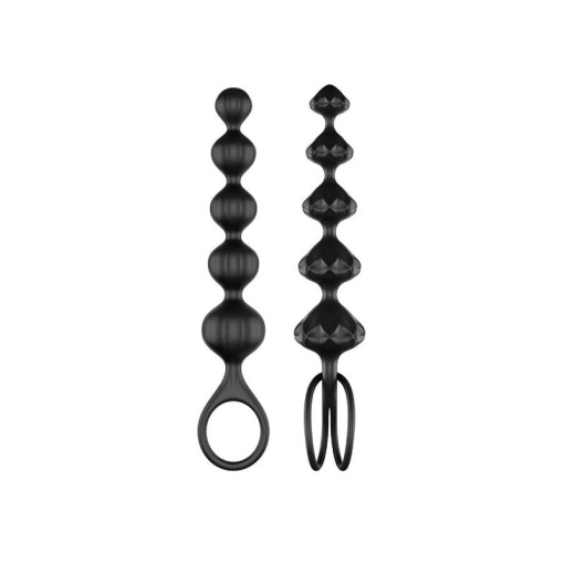 Set de 2 bile anale flexibile, cu texturi variate din silicon Satisfyer Love Beads Black - Img 7