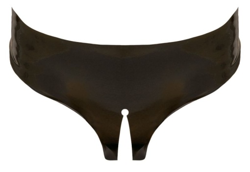 Slipi negri din latex, stransi pe piele, cu decupaj in zona intima , S/L - Img 2