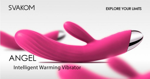 Vibrator cu incalzire Svakom Angel - Plum Red 19cm - Img 2