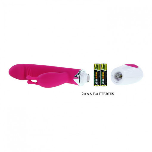 Vibrator cu stimulator clitoridian sub forma de iepuras Pretty Love Gene 20cm - Img 7