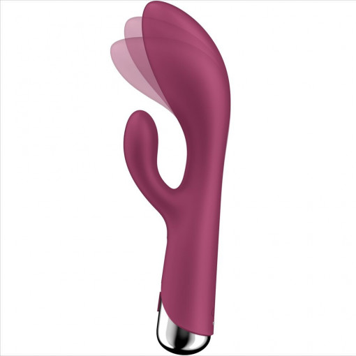 Vibrator iepure cu 12 programe de vibratii intense si 5 programe suplimentare de rotatie Satisfyer Spinning Rabbit 1, red (20cm) - Img 7