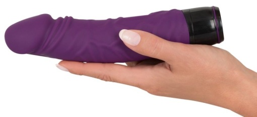 Vibrator in forma de penis cu gland bombat si vene pronuntate Vibra Lotus Penis, 20cm - Img 2