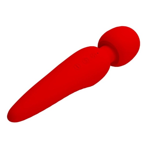 Vibrator Masaj Meredith, 7 Moduri Vibratii &amp; 5 Intensitati Viteza, Silicon, USB, Rosu, 21.5 cm - Img 2