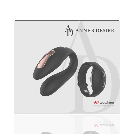 Vibrator pentru cupluri Anne's Desire - Dual Pleasure with WATCHME Technology (Black) - Img 7