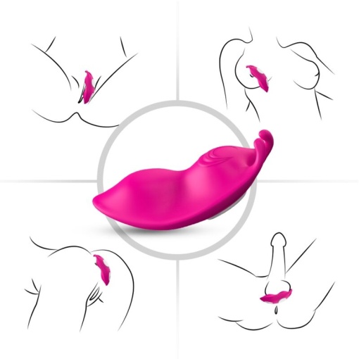 Vibrator purtabil cu chiloți, stimulare punct G, telecomandă, fuchsia ARMONY - HONEYBEE - Img 2
