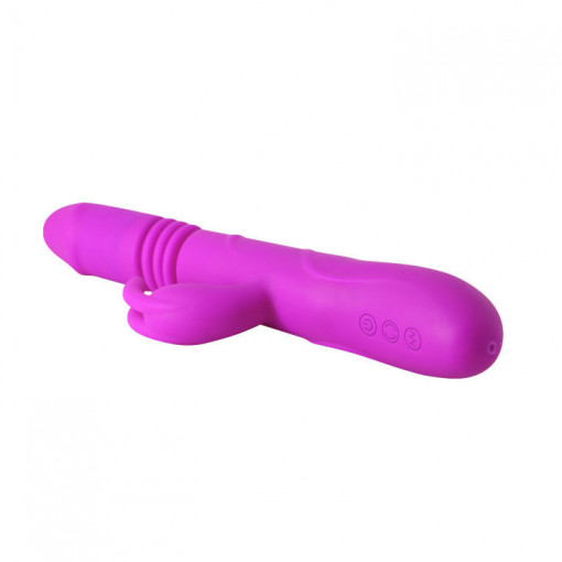 Vibrator rabbit high tech din silicon cu miscare inainte-inapoi Vibrator Pretty Love Ward In-Out 26cm - Img 4