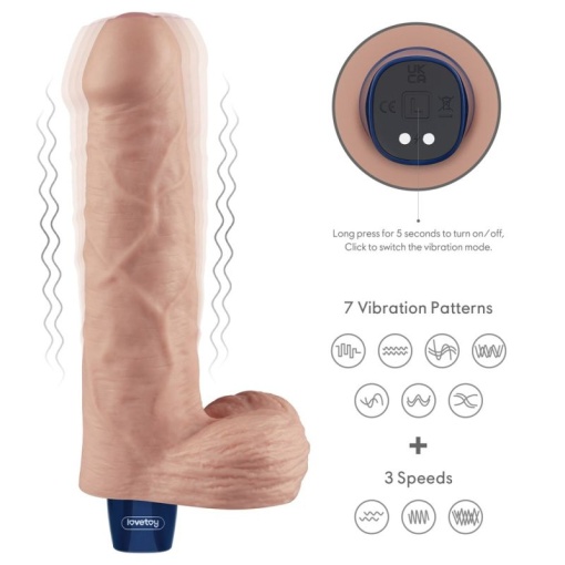 Vibrator realist 9" REAL SOFTEE Rechargeable 22cm - Img 2