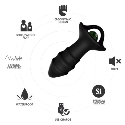 Vibrator si plug anal cu vibratii tip deget ARMONY - KYLIN cu telecomanda - Img 3