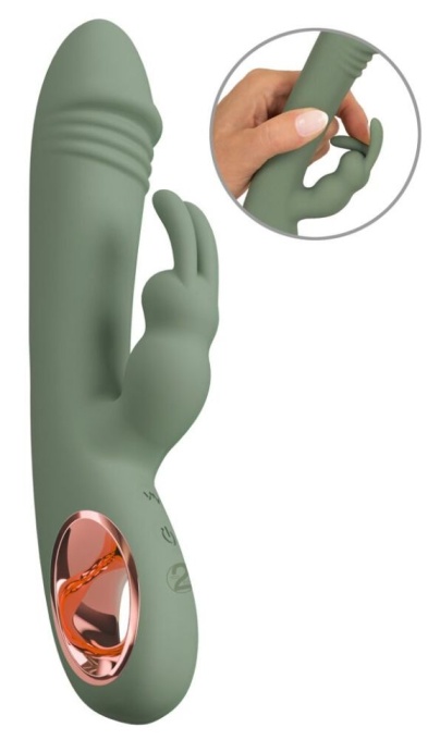Vibrator Slim Rabbit Olive 21cm