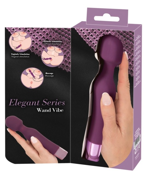 Vibrator Wand 15 moduri de vibratie Elegant Vibe (18,4 cm) - Img 2