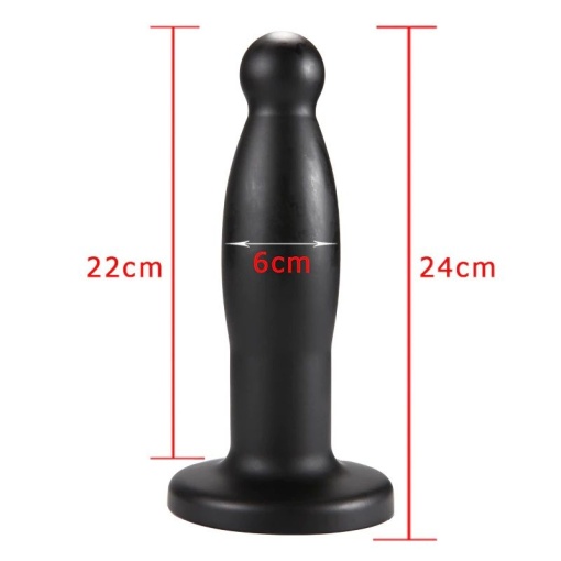 X-Men 9.45" Extra Girthy Butt Plug Black (24cm x 6cm) - Img 3