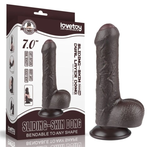 7'' Sliding Skin Dual Layer Dong Black (18.3cm) - Img 2