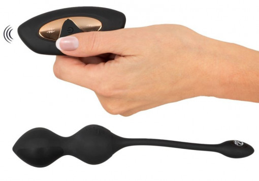 Bile vaginale cu telcomanda si electrostimulare RC Vibrating E-Stim Love Balls ( 20 cm) - Img 4