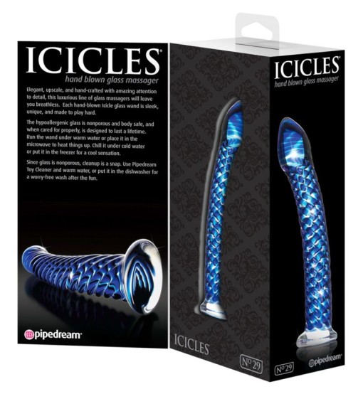 Dildo din sticla suflata manual Glass dildo No. 29 (19cm)