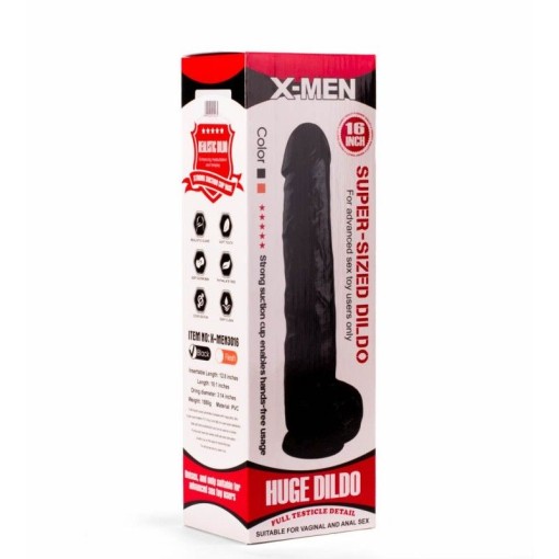 Dildo gigantic cu ventuza in forma de penis X-MEN 16" Super-Sized Dildo Black (40.6cmx 8cm)