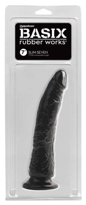 Dildo lung cu ventuza, vene si gland pronuntate Slim Seven 7" (20.5 cm) - Img 2