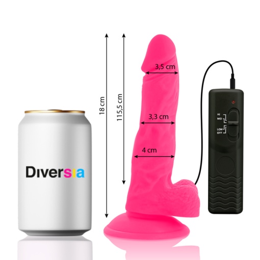 Dildo vibrator flexibil prevazut cu ventuza de fixare Diversia culoare Roz marime ROZ 18 CM -Ø- 4 CM - Img 2