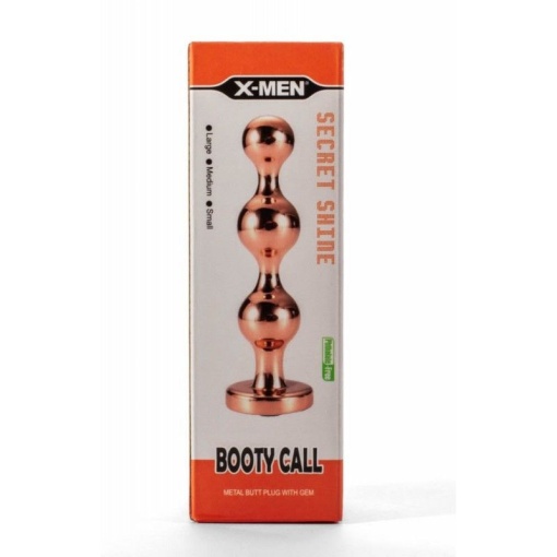 Dop anal Small Secret Shine Booty Call Metal Butt Plug with Gem Gold (10.5cm) - Img 2