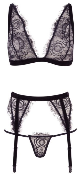 Eyelash Suspender, Cottelli Lingerie, black - XL - Img 2