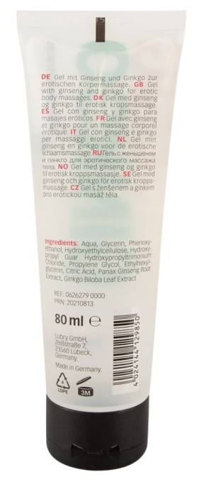 Gel masaj erotic pe baza de apa, ginseng si ginkgo Just Play Ginseng Ginkgo, 80ml - Img 2