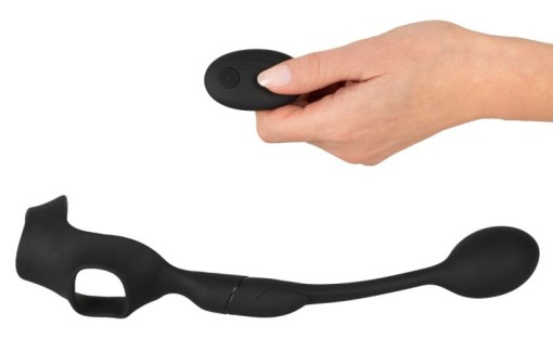 Inel penis si dop anal cu vibratii si telecomanda Cock Ring with Remote Control Butt Plug - Img 4