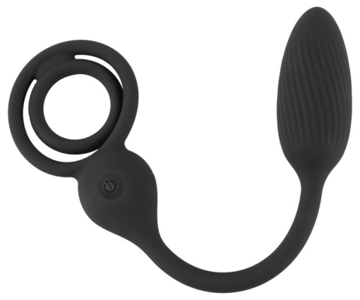 Inel penis si minge cu dop anal vibrant si 10 moduri de vibratie Cock and Ball Ring RC Butt Plug - Img 4