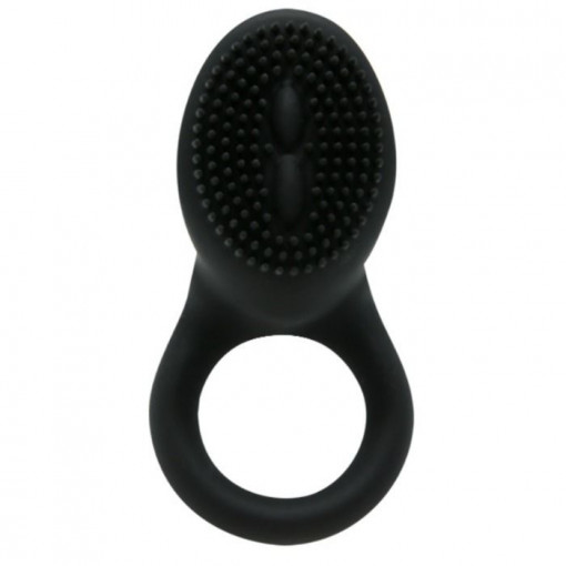 Inel vibrator din silicon cu stimulator clitoridian Pretty Love Cobra Black - Img 4
