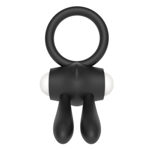 Inel vibrator puternic cu stimulator clitoridian POWER CLIT COCKRING BLACK - Img 3