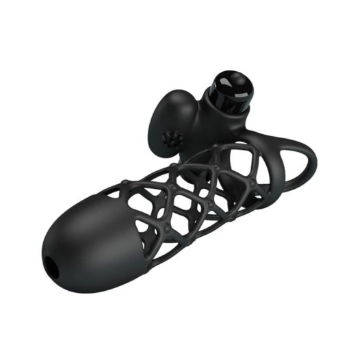 Manson din silicon cu stimulator de clitoris si 10 functii de vibratie Pretty Love Penis Sleeve I (13.5cm) - Img 3