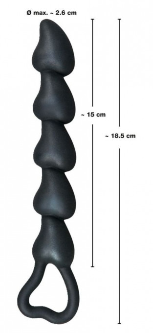 Margele anale în formă de inimă Anal beads Silicon 18.5cm - Img 3