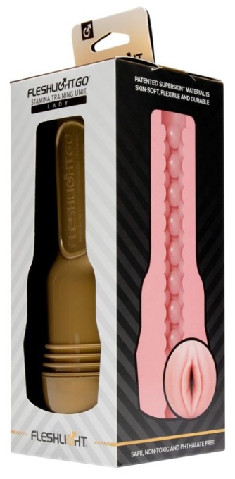Masturbator in forma de vagin cu capac GO Stamina Training Unit Lady Portable (17,5cm inserabil) - Img 3