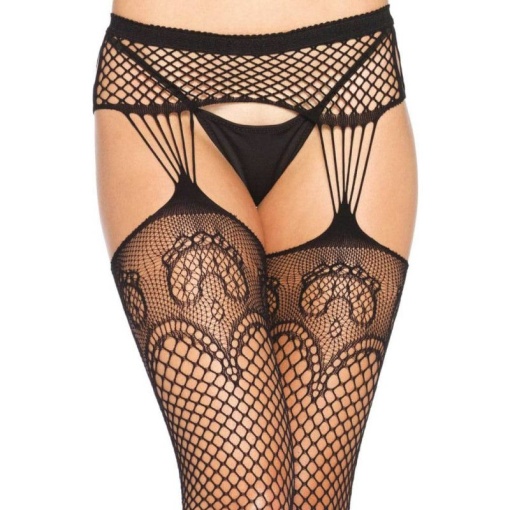 Net garterbelt stockings Leg Avenue, black - O/S - Img 2