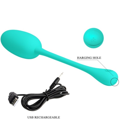 Ou Vibrator Knucker, 12 Moduri Vibratii, Silicon, USB, Verde - Img 4