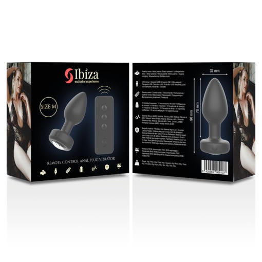 Plug Anal cu vibratii cu telecomanda Ibiza Plug Silicone marime M